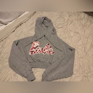 Barbie Cropped Hoodie and Sweatpants with Pink Logo